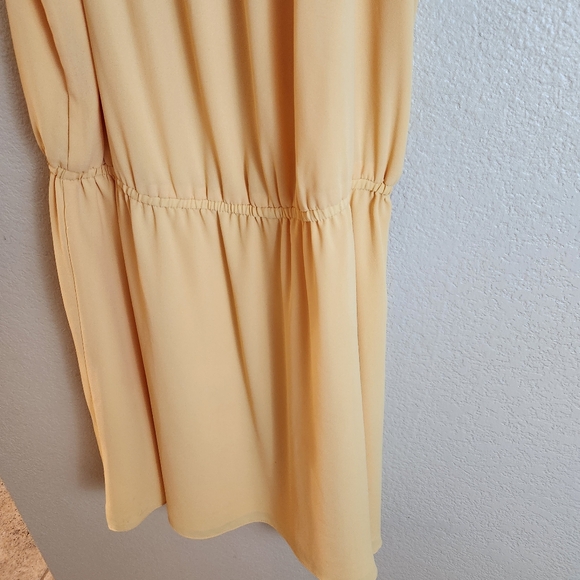 WHBM Yellow Halter Neck Sleeveless Chiffon Dress Size 8 Wedding Cocktail Dress - Picture 7 of 8